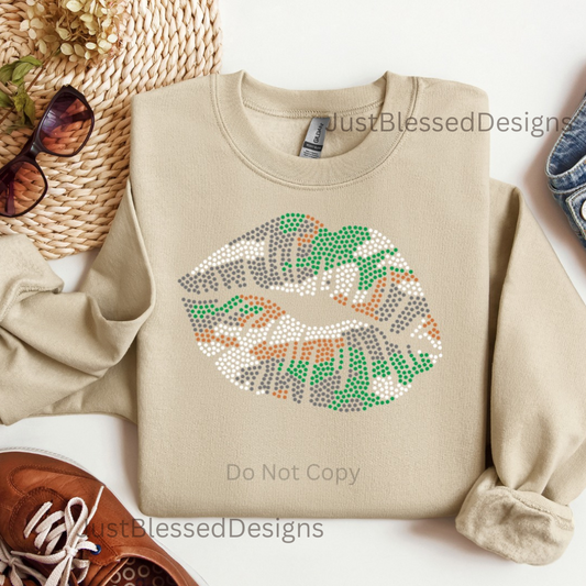 Camo Lips (Rhinestone)